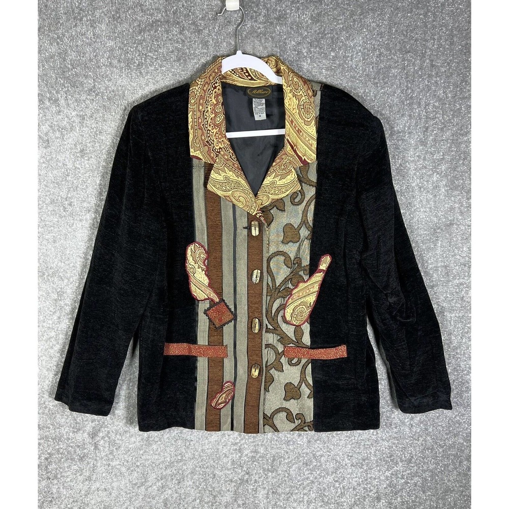 Allure Black and Gold Patterned Blazer